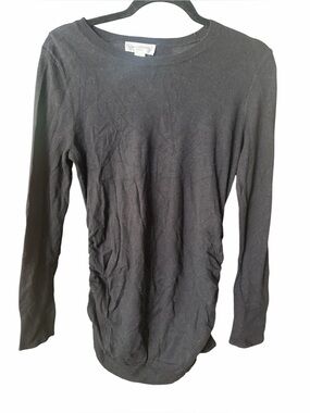 Motherhood Maternity Black Long-Sleeve Crewneck Top
